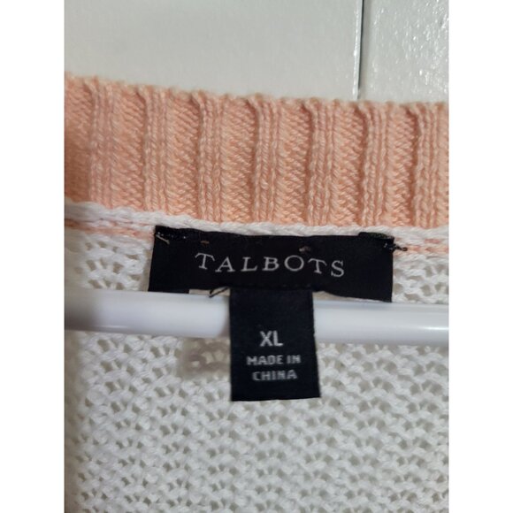 Talbots Women's XL Lightweight Knit Sweater Rainbow Stripe Beach Brunch Travel - Picture 3 of 6